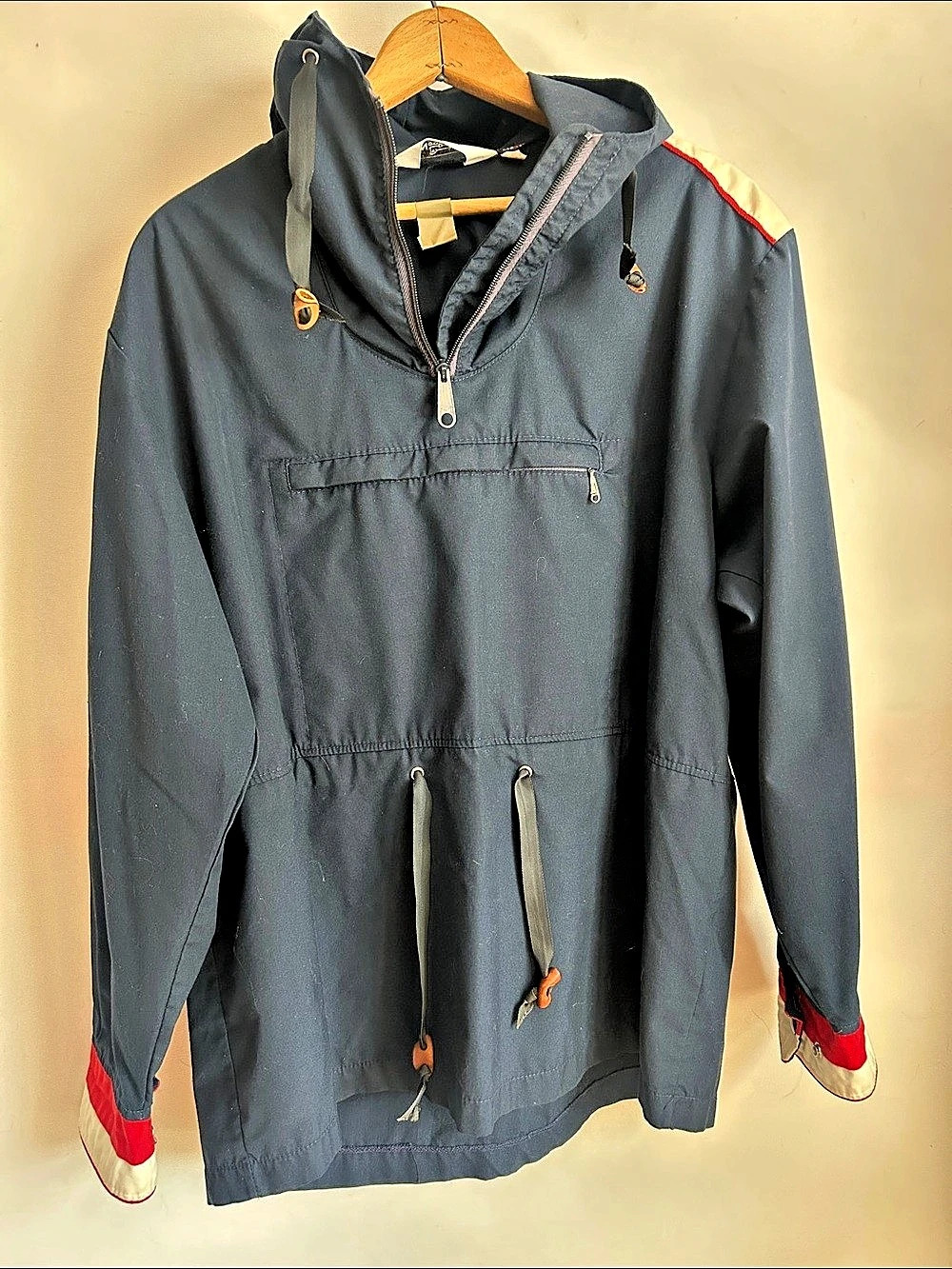 Woolrich vintage Color Block Hooded Anorak in Blue & Red medium